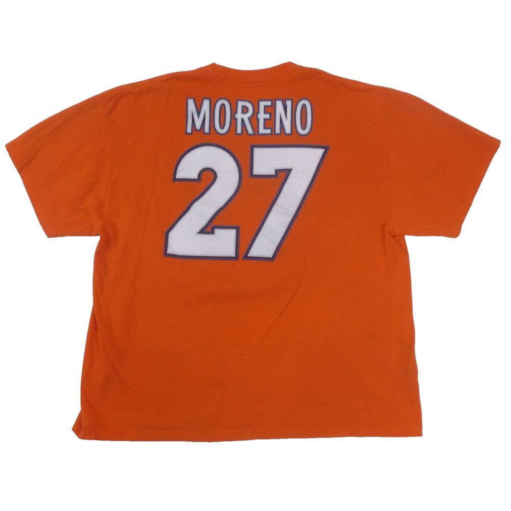 Denver Broncos #27 Knowshon Moreno NFL T Shirt Mens 2XL Orange Short Sleeve Logo